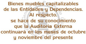 Circular TESO/SADM/002/2023: Bienes muebles capitalizables de las Entidades y Dependencias Universitarias. Al respecto, se hace de su conocimiento que la Auditoría Externa continuará en los meses de octubre y noviembre del presente.